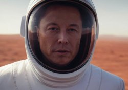 Elon Musk spacesuit on Mars Meme Template