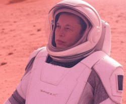Elon Musk spacesuit on Mars Meme Template