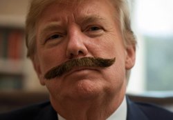 Donald Trump Dirty Sanchez mustache Putin Meme Template