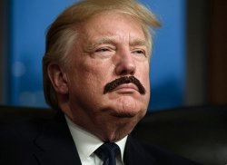 Donald Trump Dirty Sanchez mustache Putin Meme Template