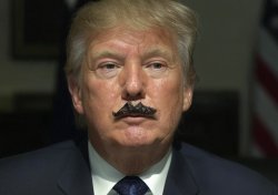 Donald Trump Dirty Sanchez mustache Putin Meme Template