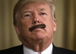 Donald Trump Dirty Sanchez mustache Putin Meme Template