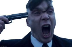 Thomas Shelby gun to head Meme Template