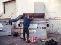 Two Men Dumpster Diving Meme Template