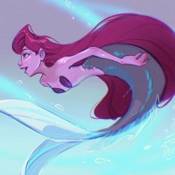 ariel swimming around Meme Template