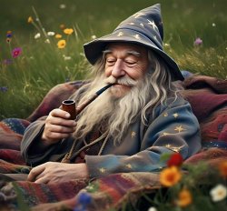 Smoking Wizard Meme Template