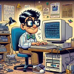 nerd on computer on their own Meme Template