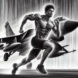 a man running as fast as he could in front of a jet Meme Template