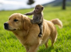 monkey riding dog Meme Template