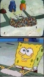 Sponge Bob hype crowd house meme Meme Template