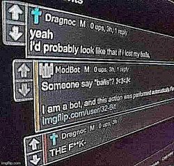 dragnoc modbot someone say balls? Meme Template