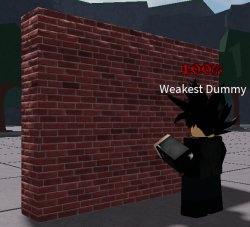 Weakest Dummy talking to wall Meme Template