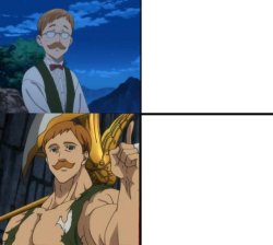 Escanor Night and Day Meme Template