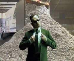 Agent Smith shredding documents Meme Template