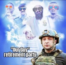 Zelensky in the afterlife Meme Template