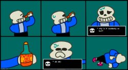 Sans drinks ketchup Meme Template