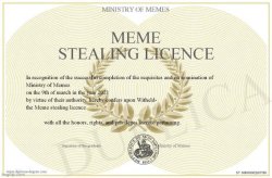 Meme stealing Licence Meme Template