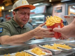 Zelensky working at McDonalds Meme Template