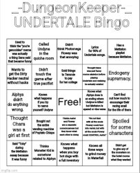 DundeonKeeper Undertale bingo Meme Template