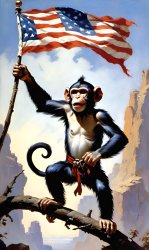 Monkey waving flag Meme Template