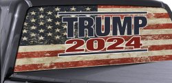 Trump truck rear window shade sticker Meme Template