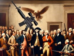 historical painting of the Founding Fathers, with one of them ho Meme Template
