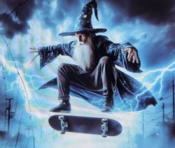 Skateboarding wizard Meme Template