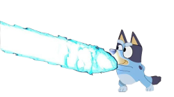 bluey shooting a laser Meme Template