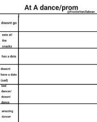 At a dance/prom Meme Template