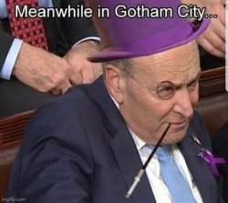 Chuck Schumer in Gotham City Meme Template