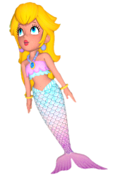 mermaid peach swimming up Meme Template