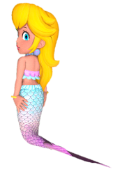mermaid peach's back Meme Template
