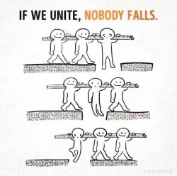 If we unite, nobody falls Meme Template