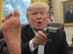 Trump preparing his footgun Meme Template