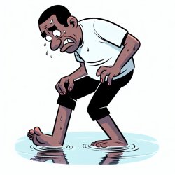 Un tipo metiendo el pie en el agua con cara de duda Meme Template