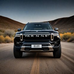 Kronos sitting on Rivian R1T Meme Template