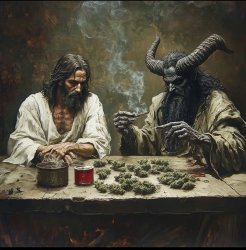 JesusDevilJoint Meme Template