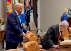 trump seats Bibi Meme Template