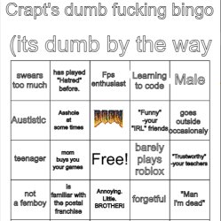 Updated verson of crapt's bingo Meme Template