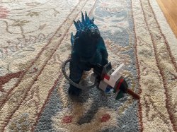 Godzilla laser minigun Meme Template