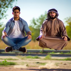 two guys levitating Meme Template