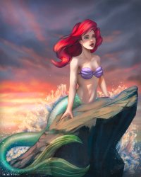 ariel singing on the rock Meme Template