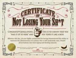 Certificate of Not Losing Your Shit Meme Template