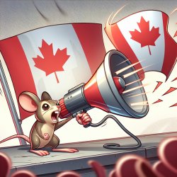 Mouse with Megaphone and Canadian Flag Meme Template