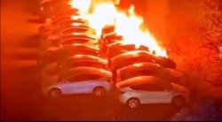Burning Teslas Meme Template