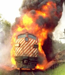 Flaming Train Meme Template