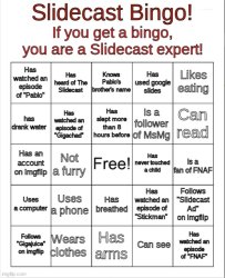 Slidecast Bingo Meme Template