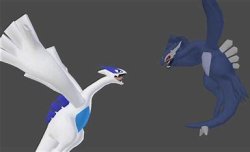 Lugia vs. Shadow Lugia Meme Template