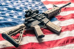 American Flag and AR-15 gun firearm rifle Meme Template