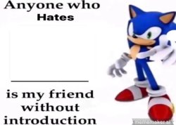Sonic hedgehog (friend without introduction) Meme Template